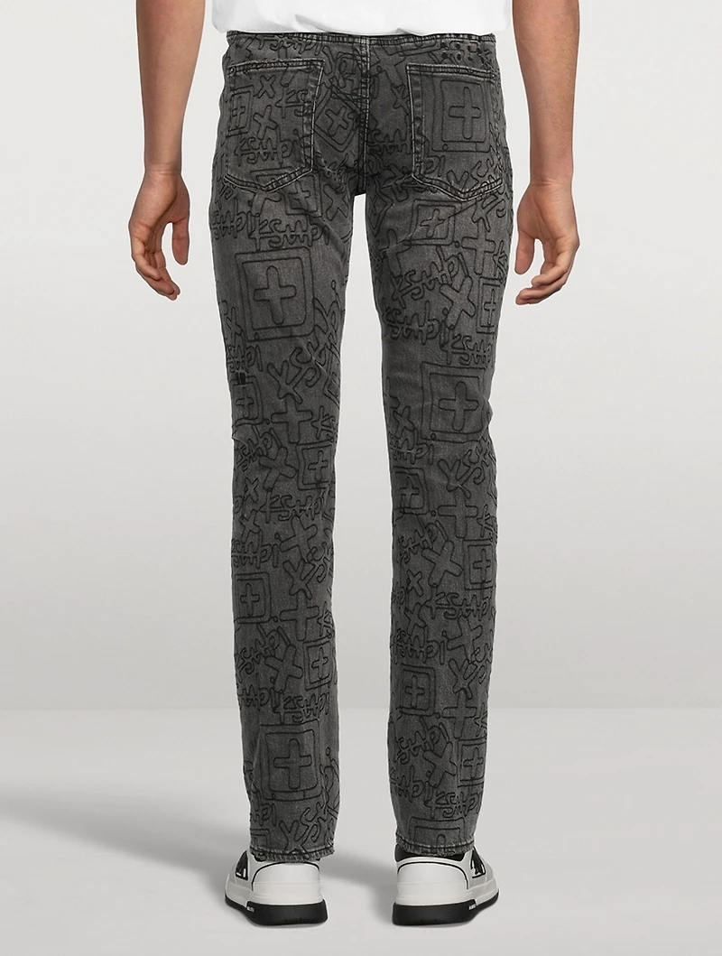 Chitch Stencil Stitch Tapered Slim-Fit Jeans