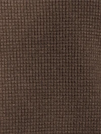 Waffle-Knit Crewneck Sweater