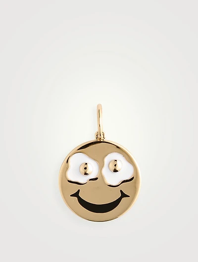 Gold Fried Happy Face Charm