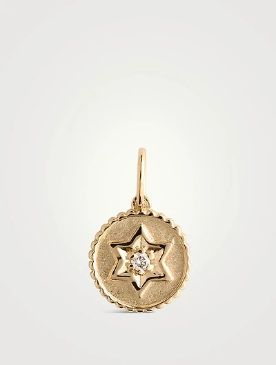 Tiny Baby Gold Star Of David Charm
