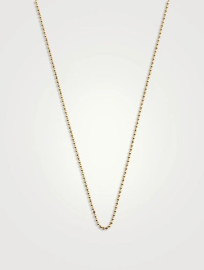 14K Gold Heavy Bolita Chain Necklace - 24-Inch