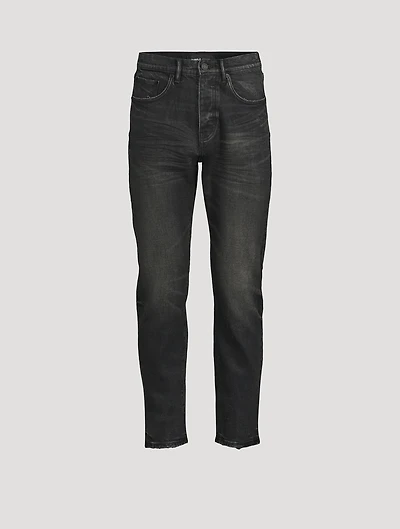P005 Double-Dip Coated Slim Straight Jeans