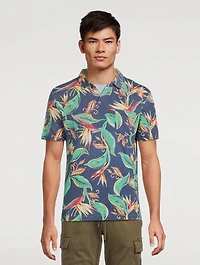 Slim-Fit Polo Shirt Tropical Print