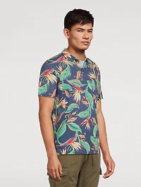 Slim-Fit Polo Shirt Tropical Print