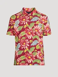 Jersey Polo Shirt Floral Print