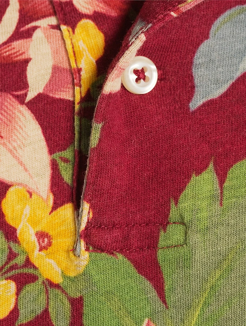 Jersey Polo Shirt Floral Print