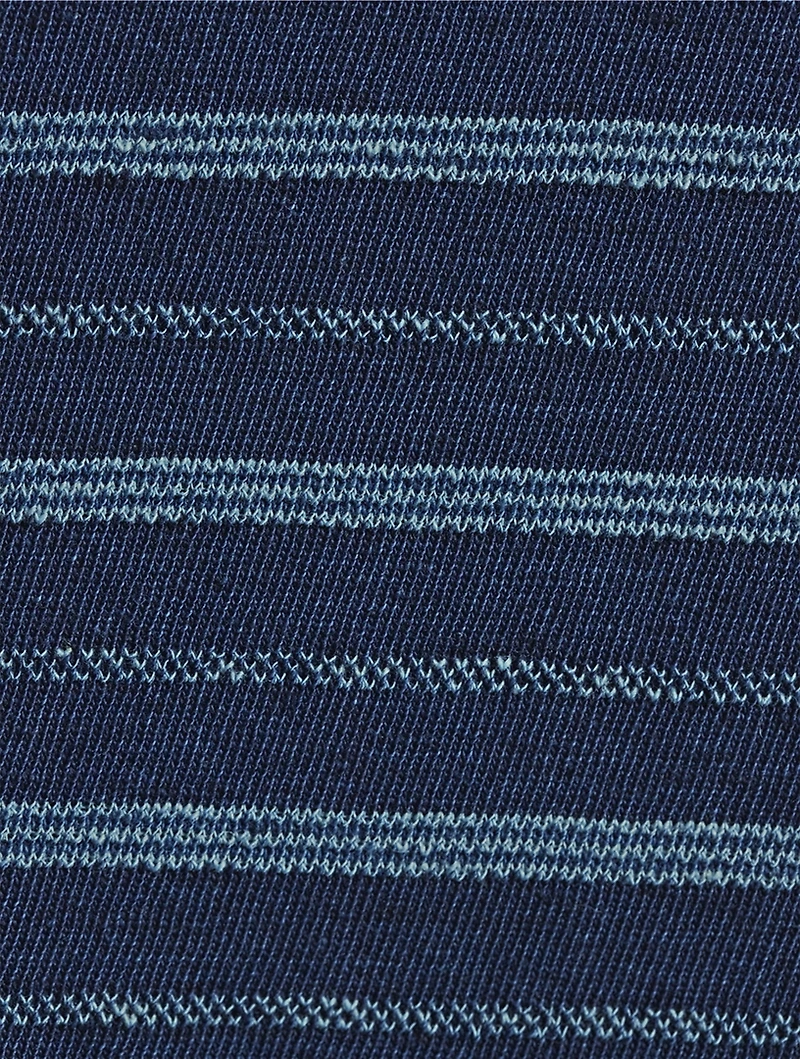 Cotton And Linen T-Shirt Striped Print