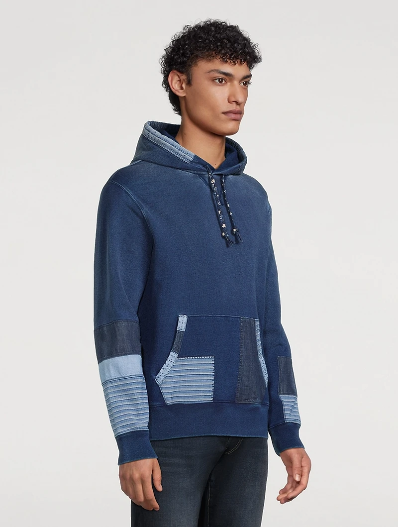 French Terry Patchwork Hoodie
