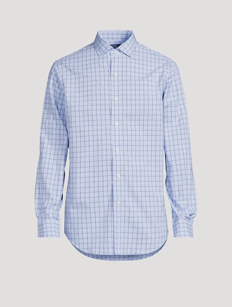 Poplin Long-Sleeve Shirt Check Print
