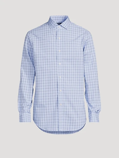 Poplin Long-Sleeve Shirt Check Print