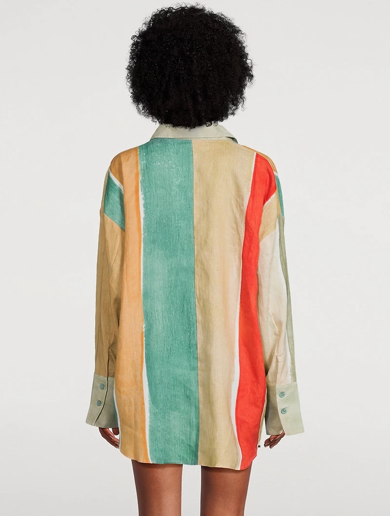 Keaton Linen Shirt River Print
