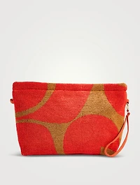 Towelling Pouch In Wave Spice Print