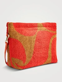Towelling Pouch In Wave Spice Print