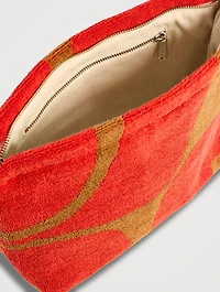 Towelling Pouch In Wave Spice Print