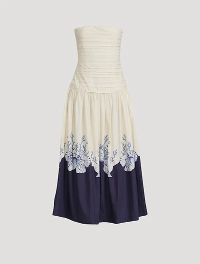 Malla Strapless Midi Dress