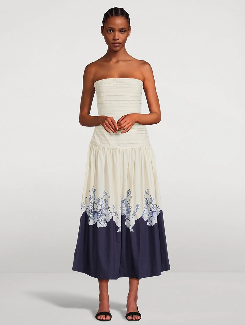 Malla Strapless Midi Dress