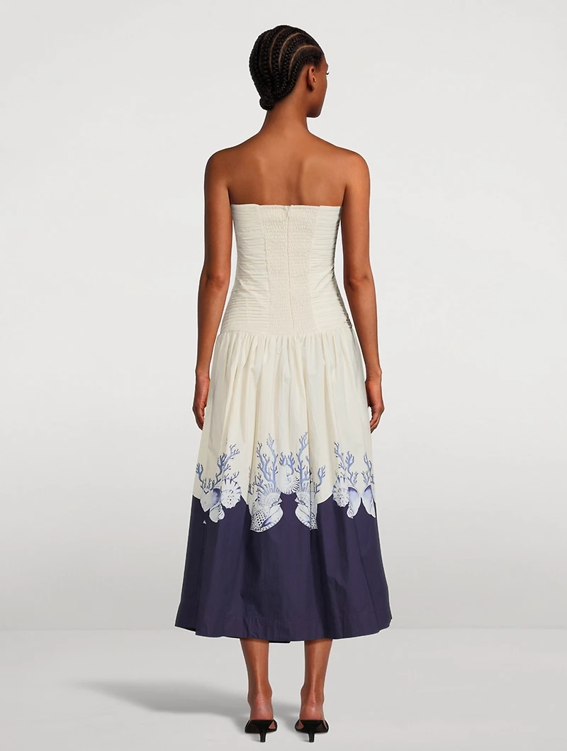Malla Strapless Midi Dress