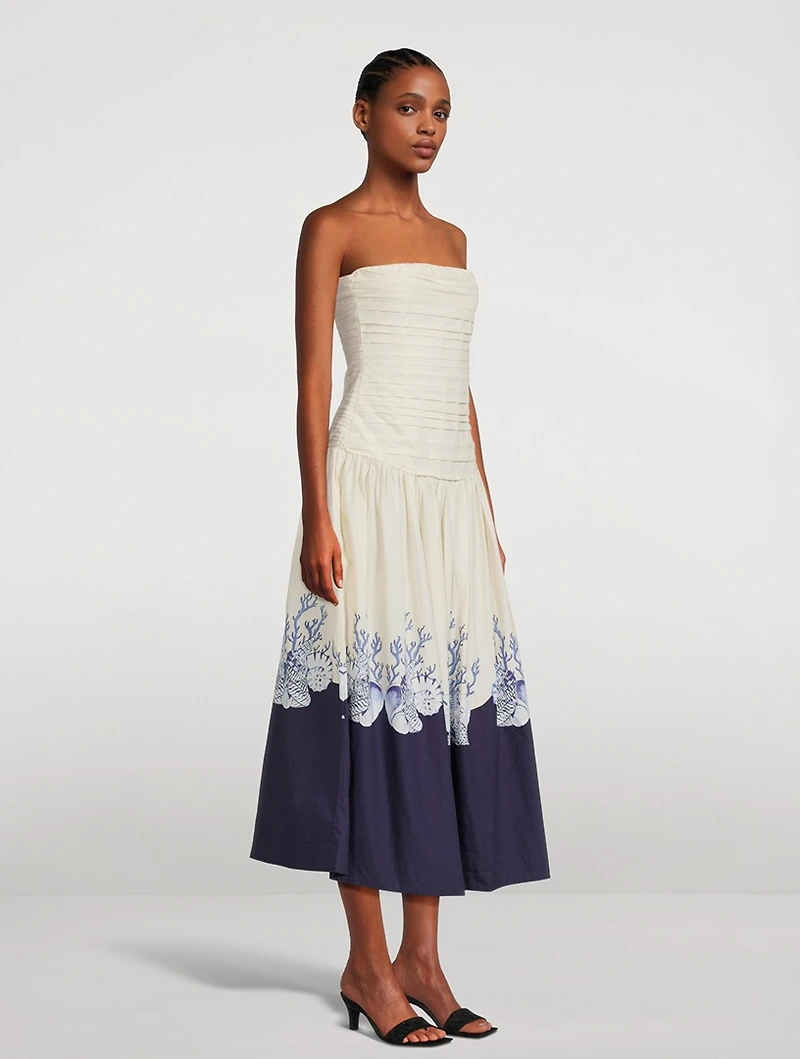 Malla Strapless Midi Dress