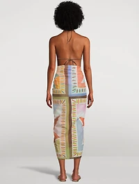 Square Sarong In Aster Tile Print