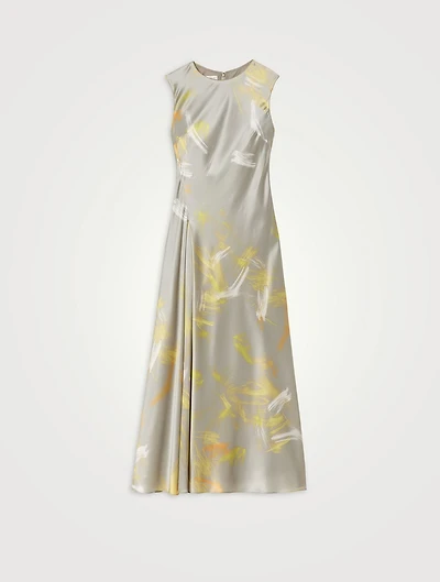 Asymmetric Printed Midi Dress