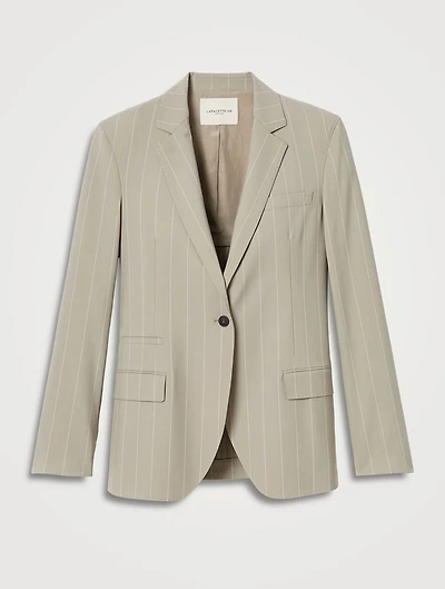 Single-Breasted Blazer Pinstripe Print