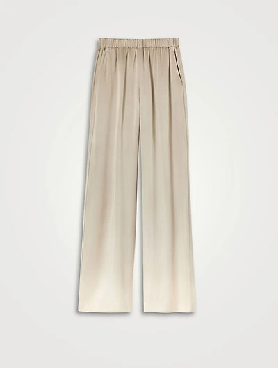 Riverside Ombré Satin Wide-Leg Trousers