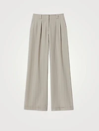 Wyatt Wide-Leg Trousers Pinstripe Print
