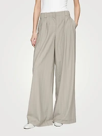 Wyatt Wide-Leg Trousers Pinstripe Print