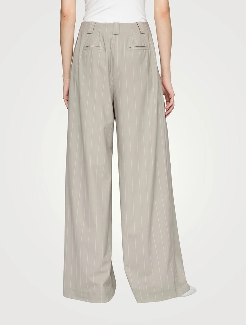 Wyatt Wide-Leg Trousers Pinstripe Print