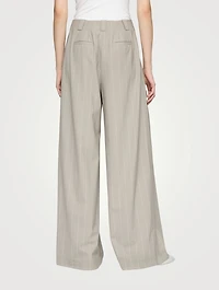 Wyatt Wide-Leg Trousers Pinstripe Print