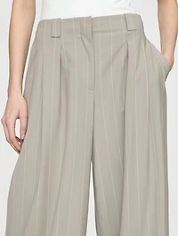 Wyatt Wide-Leg Trousers Pinstripe Print