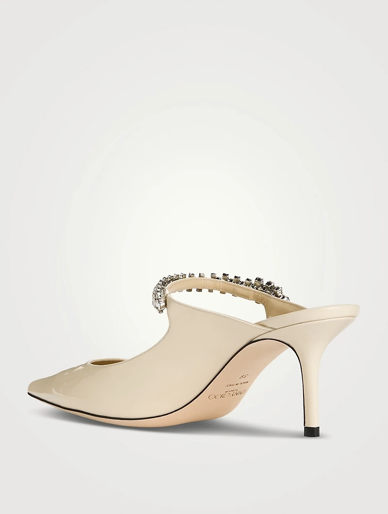 Bing Patent Leather Mules With Crystal Strap