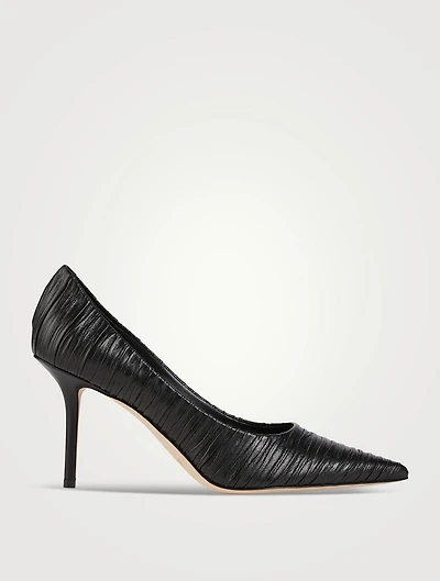 Love Ruched Leather Pumps