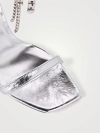 Verity Metallic Leather Sandals With Crystal Cuff