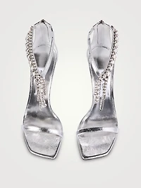 Verity Metallic Leather Sandals With Crystal Cuff