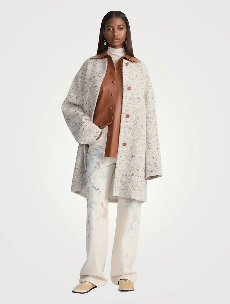 Knotted Bouclé Car Coat