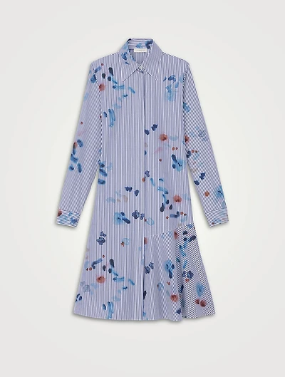 Poplin Shirt Dress Stripe Print