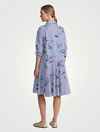 Poplin Shirt Dress Stripe Print