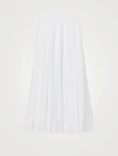Pleated Georgette Midi Skirt