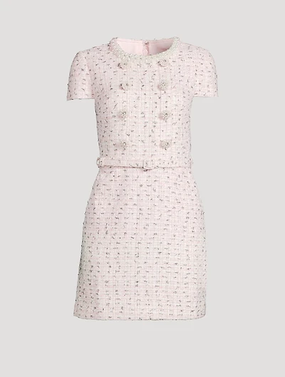 Belted Bouclé Mini Dress