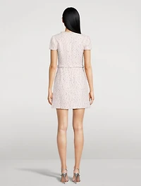 Belted Bouclé Mini Dress