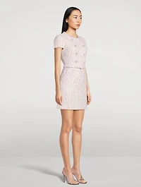Belted Bouclé Mini Dress