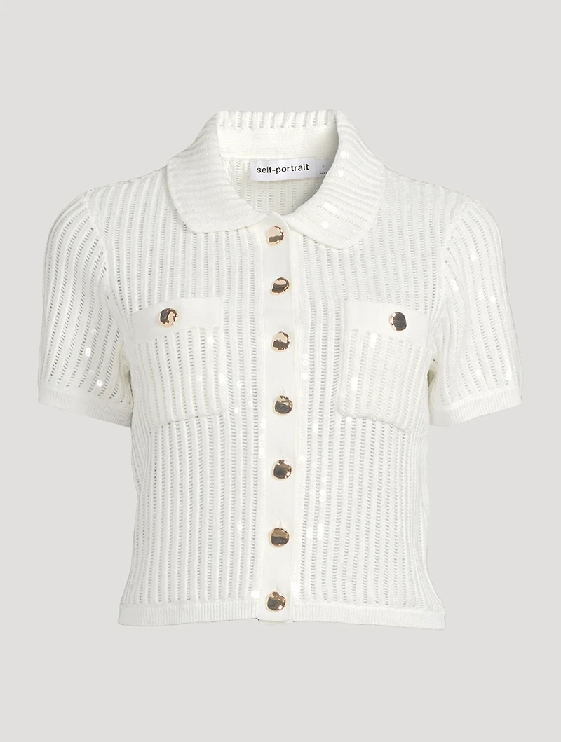 Sequin Crochet Cardigan