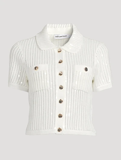 Sequin Crochet Cardigan