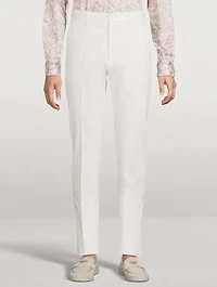 Foliage Jacquard Stretch Cotton Trousers