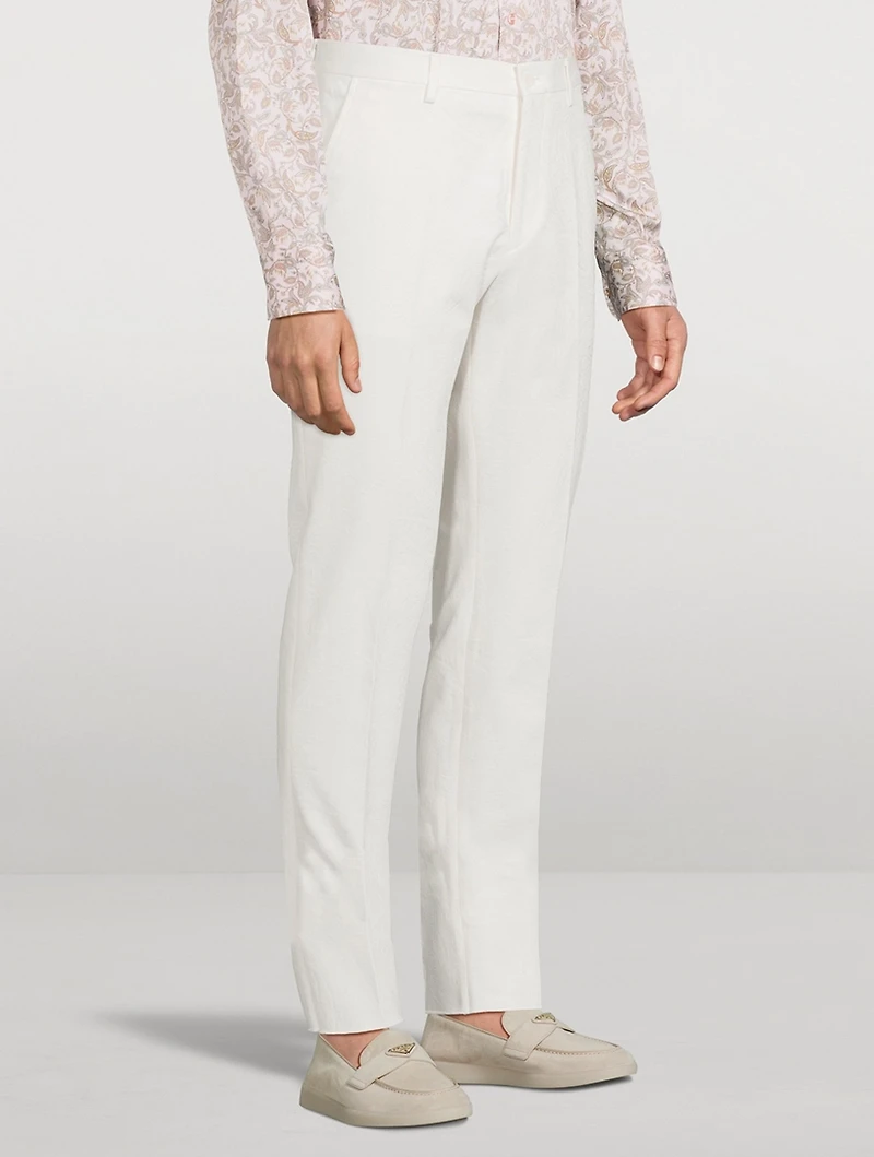Foliage Jacquard Stretch Cotton Trousers