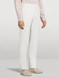 Foliage Jacquard Stretch Cotton Trousers