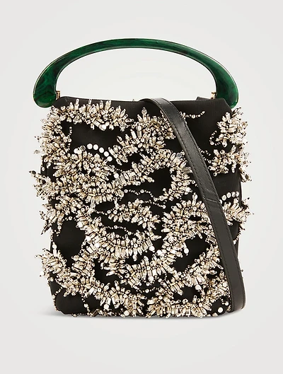 Beaded Leather Clutch