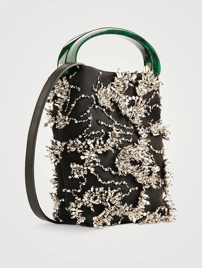 Beaded Leather Clutch