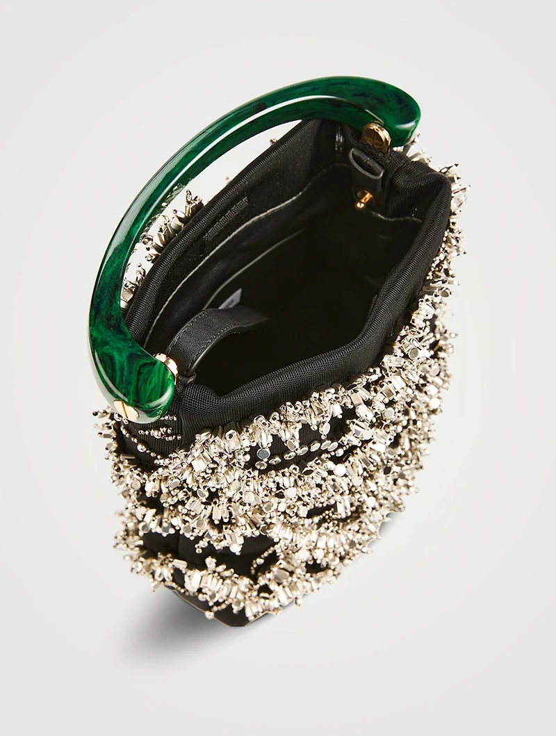 Beaded Leather Clutch